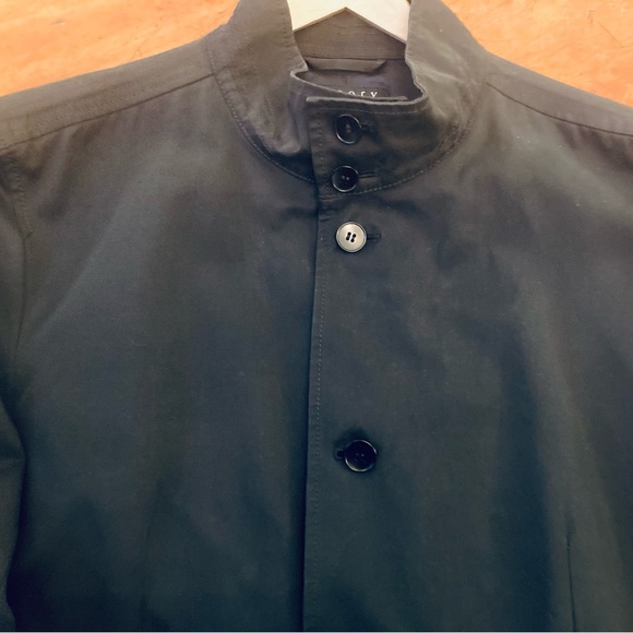 Theory mens cotton short all weather jacket Nehru three button collar button up - Picture 3 of 15